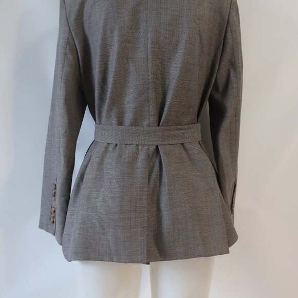 NWT Womens TWP Taupe Virgin Wool Blend Blazer Smoking Jacket S - Picture 13 of 16
